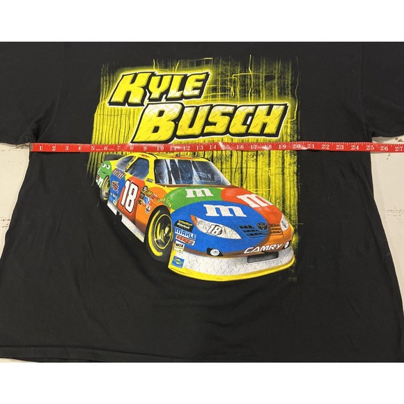 Kyle Busch XXL 2011 Tee Nascar #18 Suspended Racing Champion M&M Car Logo 2 side - Picture 8 of 16